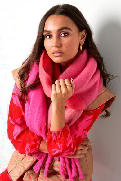 Schal helle Farben Rosa Polyester h5 Bild8